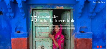 Sponsor Content Site Screenshot - Highlighting India's vast array of unique experiences - Incredible India